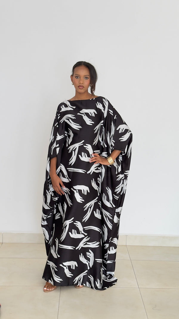 Midnight Grace Kaftan -Silk Maxi Dress