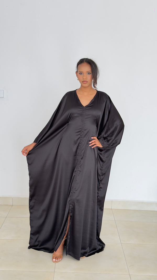 Midnight Elegance Kaftan -Silk Maxi Dress