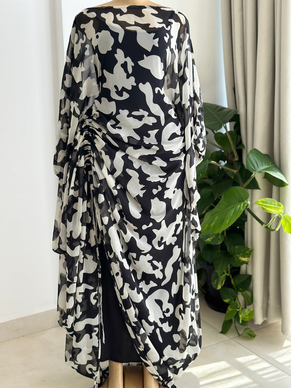 Monochrome Mirage Kaftan (Dress)