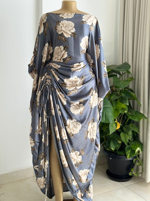 Victorian Bloom Kaftan - Silk Maxi Dress