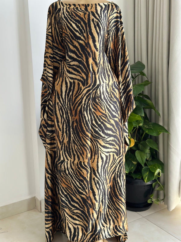 Golden Safari  Kaftan - Silk Maxi Dress