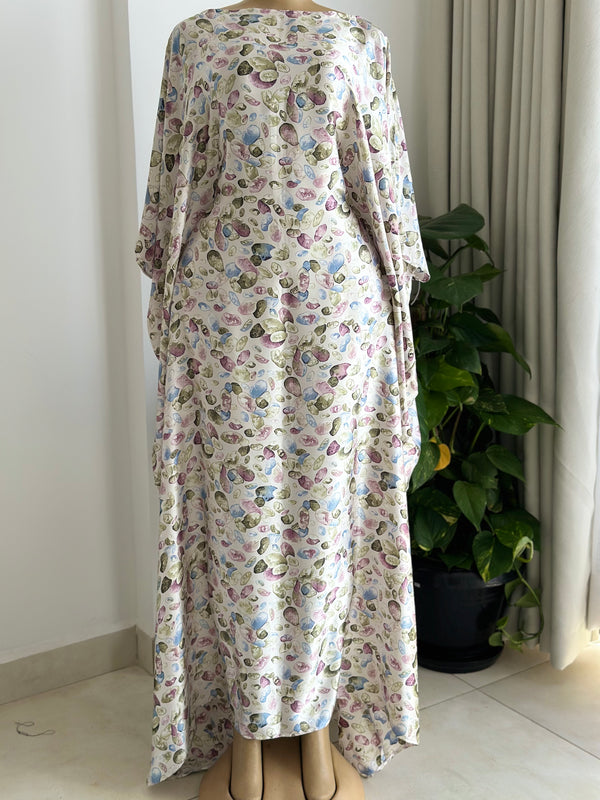 Pastel Gems Kaftan - Silk Maxi Dress