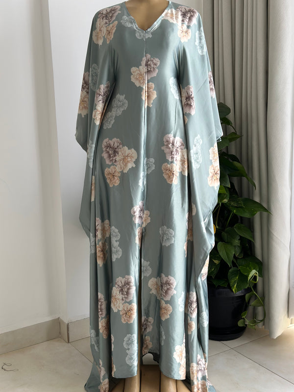 Serene Bloom Kaftan - Silk Maxi Dress